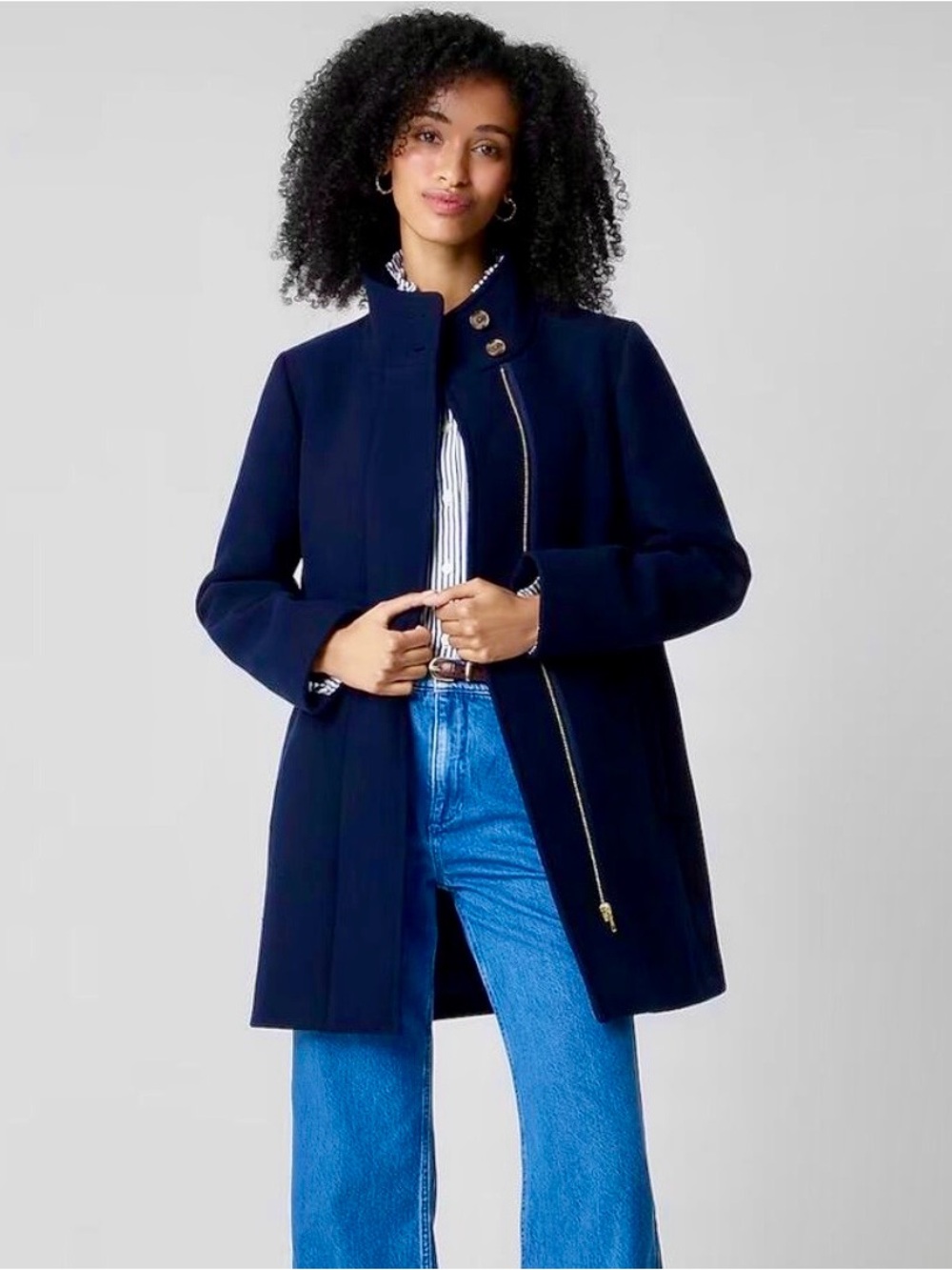 J. Crew City Coat Women Navy New